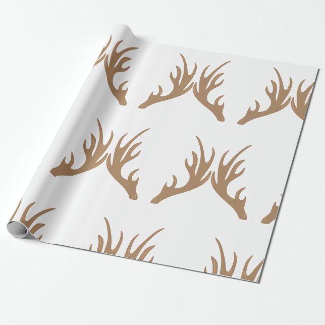 Deer Antlers Wrapping Paper (Unrolled)