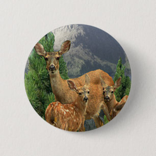 Deer Art 2 Inch Round Button