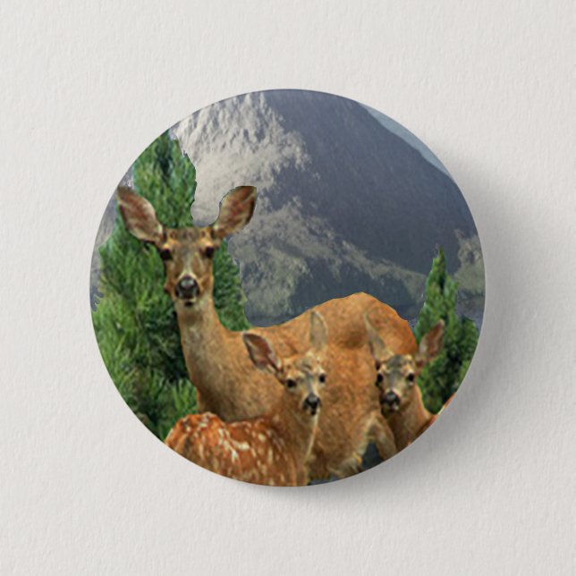 Deer art 2 inch round button (Front)