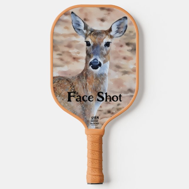 Deer Art Face Shot and Personalized Paddle (Front)