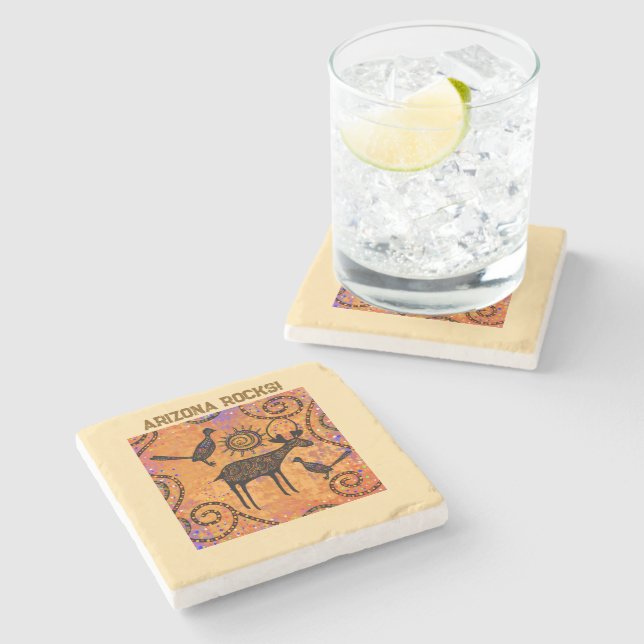Deer Art Stone Coaster (Side)