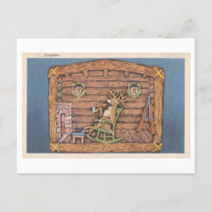 Deer as Hunter Funny Vintage Postcard