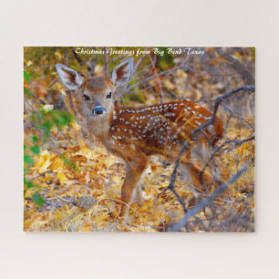 Deer at Big Bend Texas.Christmas Greetings Jigsaw Puzzle