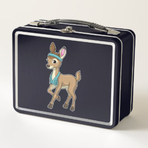 Deer at Fitness with Towel Metal Lunch Box