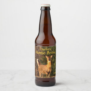 Deer at Sunrise Nature Wildlife Beer Label