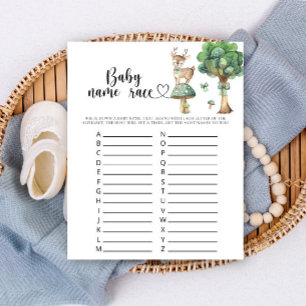 Deer baby shower Baby name race game
