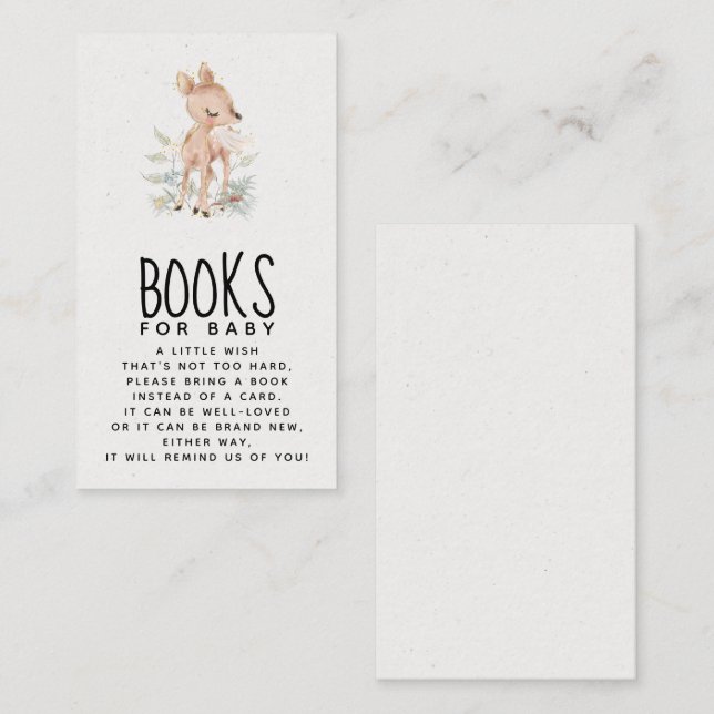  Deer Baby Shower Books for Baby  Enclosure Card (Front/Back)