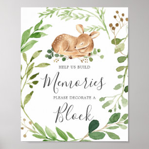 Deer Baby Shower Decorate A Block Sign
