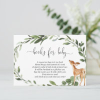 Deer baby shower eucalyptus greenery book request