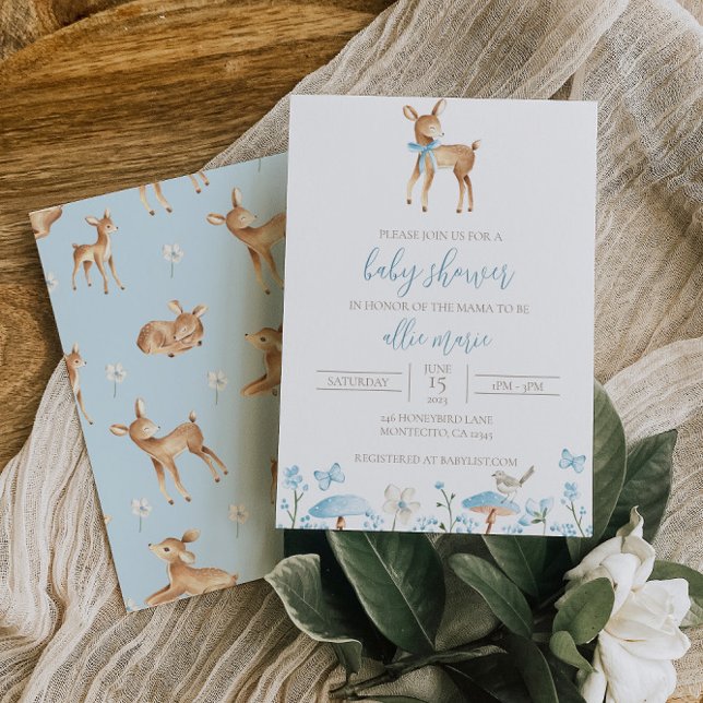 Deer Baby Shower Invitation Baby Boy Invite (Creator Uploaded)