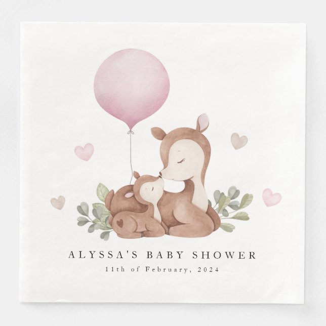 Deer Baby Shower Napkins (Front)