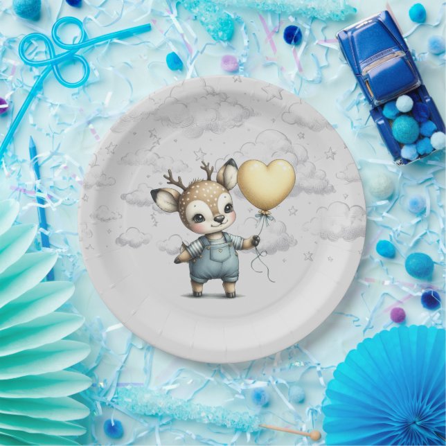 Deer Baby Shower Paper Plate (Party)