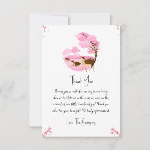 Deer Baby Shower Thank You Card