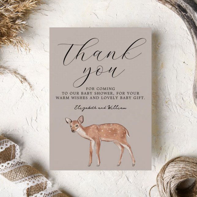Deer Baby Shower Thank You Card (Creator Uploaded)