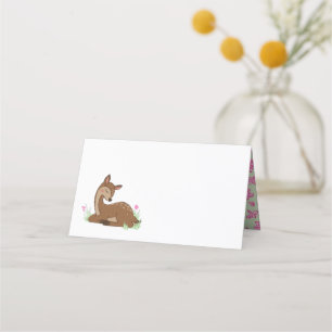 Deer Baby Shower Woodland Fawn Pink Place Card