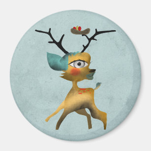 Deer Bambi Venado Woodland Forest Aqua Magnet