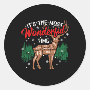 Deer Bbq Funny Grilling Bbq Pitmaster Christmas Rb Classic Round Sticker