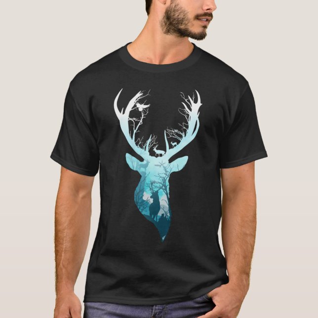 Deer Blue Winter T-Shirt (Front)