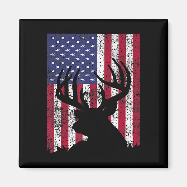 Deer Bow Hunting Tee Whitetail Hunter American Fla Magnet (Front)