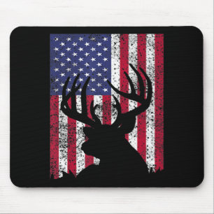 Deer Bow Hunting Tee Whitetail Hunter American Fla Mouse Pad