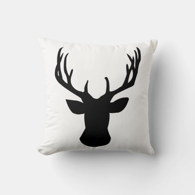 Deer Buck Design Throw Pillow (Front)