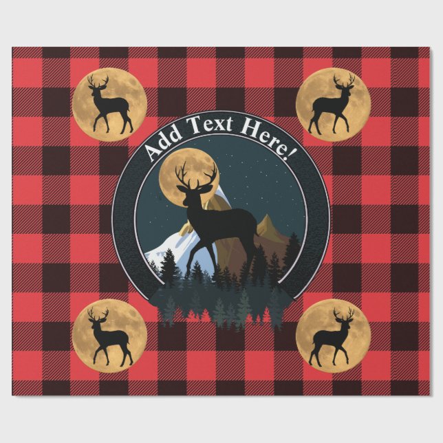Deer Buck Full Moon Wrapping Paper (Flat)