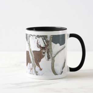 Deer Buck in Snow in Winter Mug