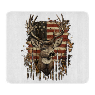 Deer, Buck Season USA Flag Cutting Board