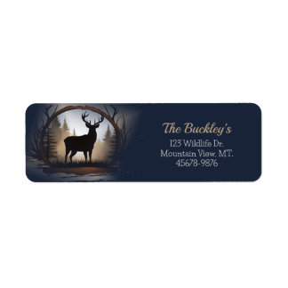 Deer Buck Silhouette Adresse de retour Étiquettes