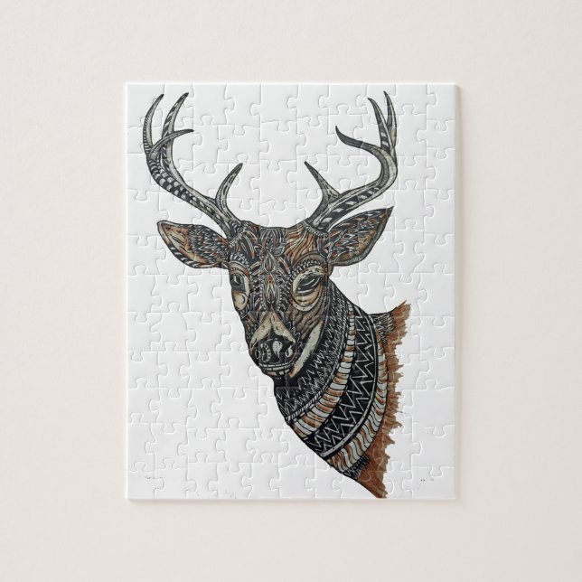 Deer Buck with Intricate Design Jigsaw Puzzle (Vertical)