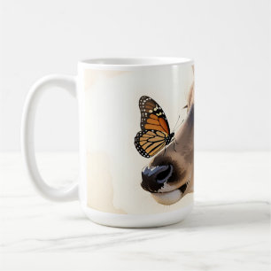 Deer Butterfly Watercolor Coffee Mug