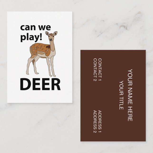 Deer Can We Play Cute Deer Business Card (Front/Back)