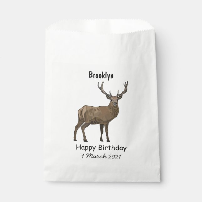 Deer cartoon illustration favour bag (Front)