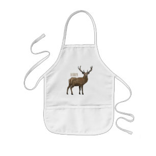 Deer cartoon illustration kids apron
