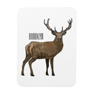 Deer cartoon illustration magnet