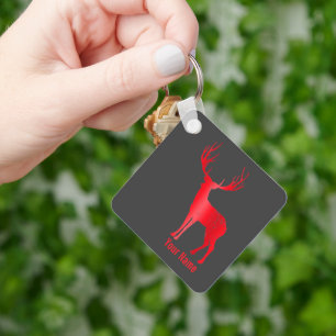 Deer Chalet Antlers Retro Stag Antlers Vintage Keychain