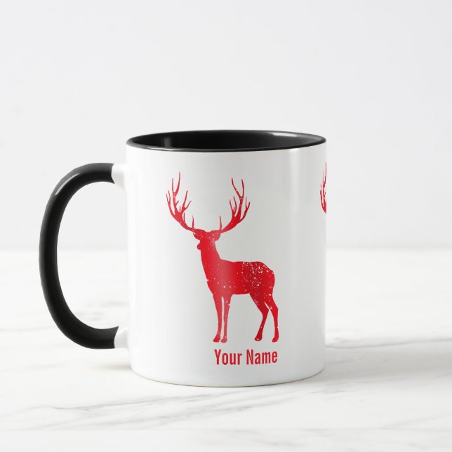 Deer Chalet Antlers Retro Stag Antlers Vintage Mug (Left)