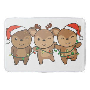 Deer Christmas Christmas Animals Cute Deer Bath Mat