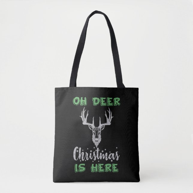 deer christmas deer reindeer Christmas antlers Tote Bag (Front)