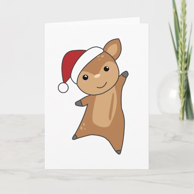 Deer Christmas Deer Winter Animals Card (Front)