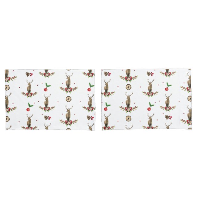 Deer Christmas Idyll Pattern Pillowcase (Front-Set)