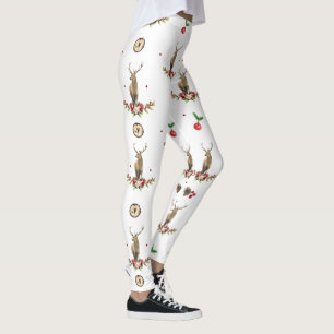 Deer Christmas Idyll Winter Pattern Leggings