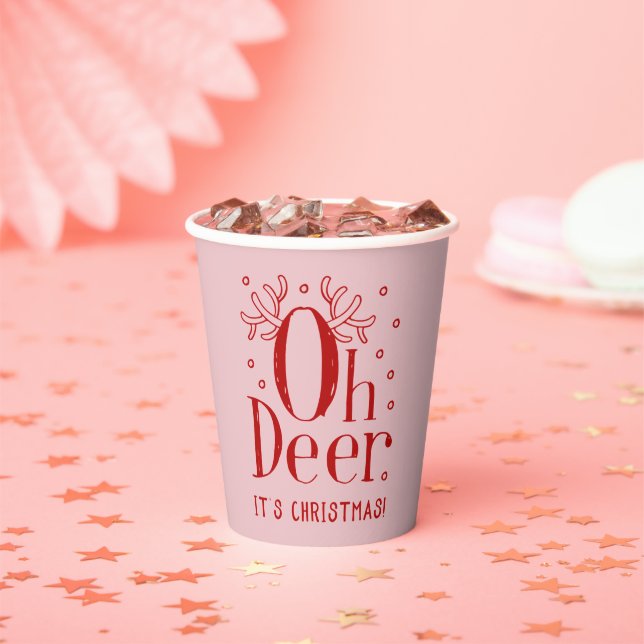 Deer Christmas illustration coffee tea paper cup (Insitu)