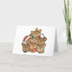 Deer Christmas Tree Funny Animal Christmas Holiday Card