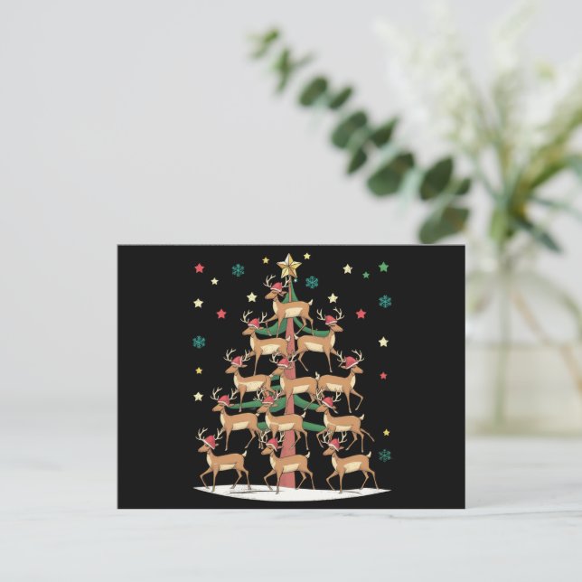 Deer Christmas Tree Funny Holiday Cute Reindeer  (Standing Front)