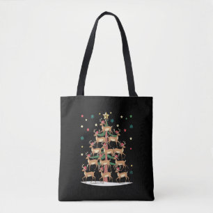 Deer Christmas Tree Funny Holiday Cute Reindeer  Tote Bag