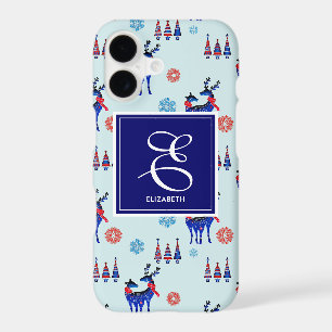 Deer, Christmas Trees, & Snowflakes with Monogram