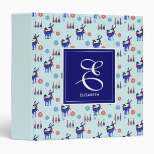 Deer, Christmas Trees, & Snowflakes with Monogram Binder
