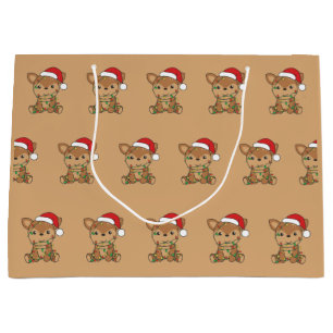 Deer Christmas Winter Animals Deer Large Gift Bag