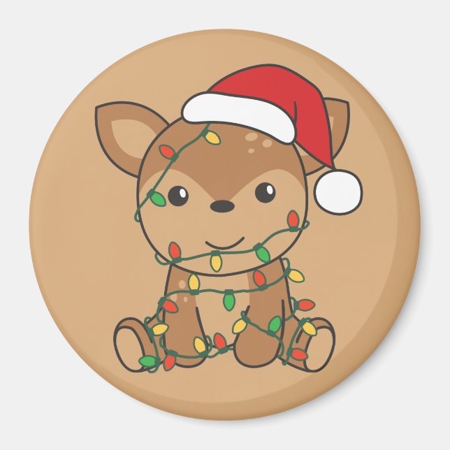 Deer Christmas Winter Animals Deer Magnet (Front)